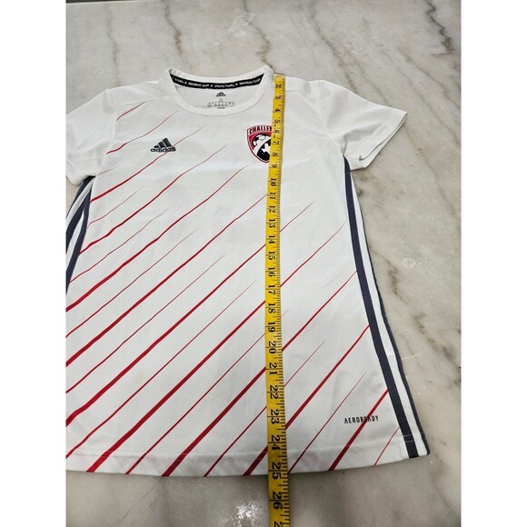 Adidas Unisex White Short Sleeve Crew Neck Soccer Shirt Jersey Size Small - Picture 5 of 9